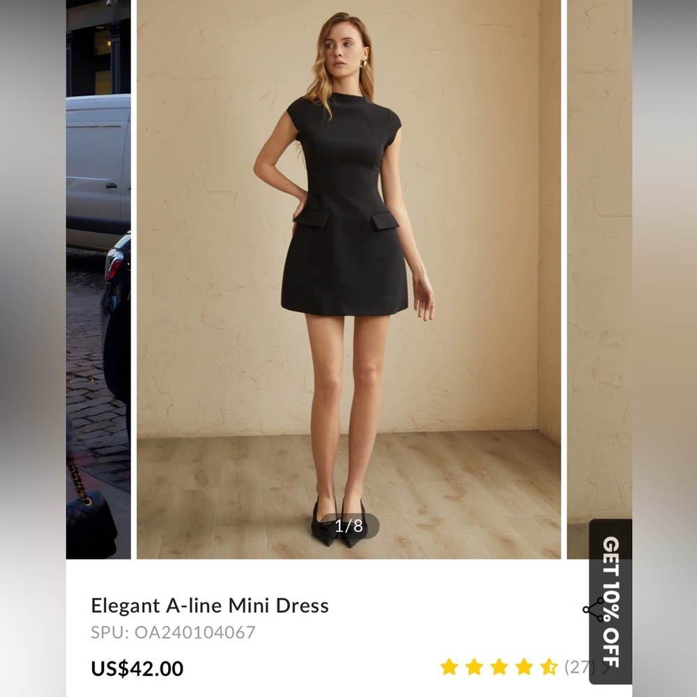 Black mini dress